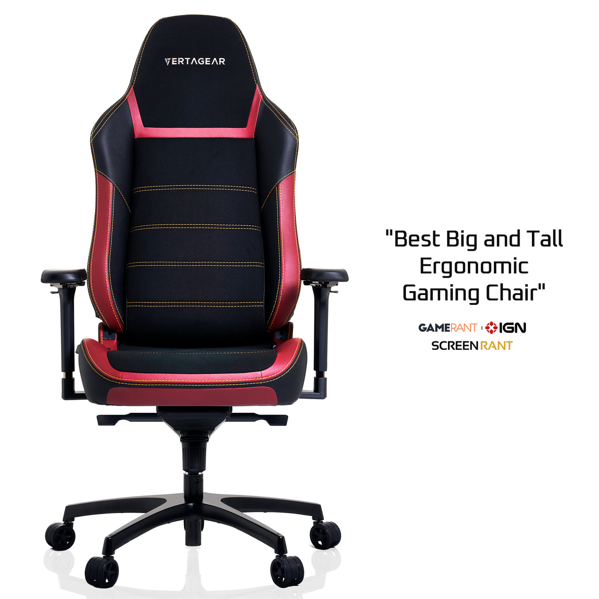 Vertagear VG-PL6800SE_BR silla para oficina o computadora asiento acolchado respaldo acolchado, Negro, Rojo, Negro