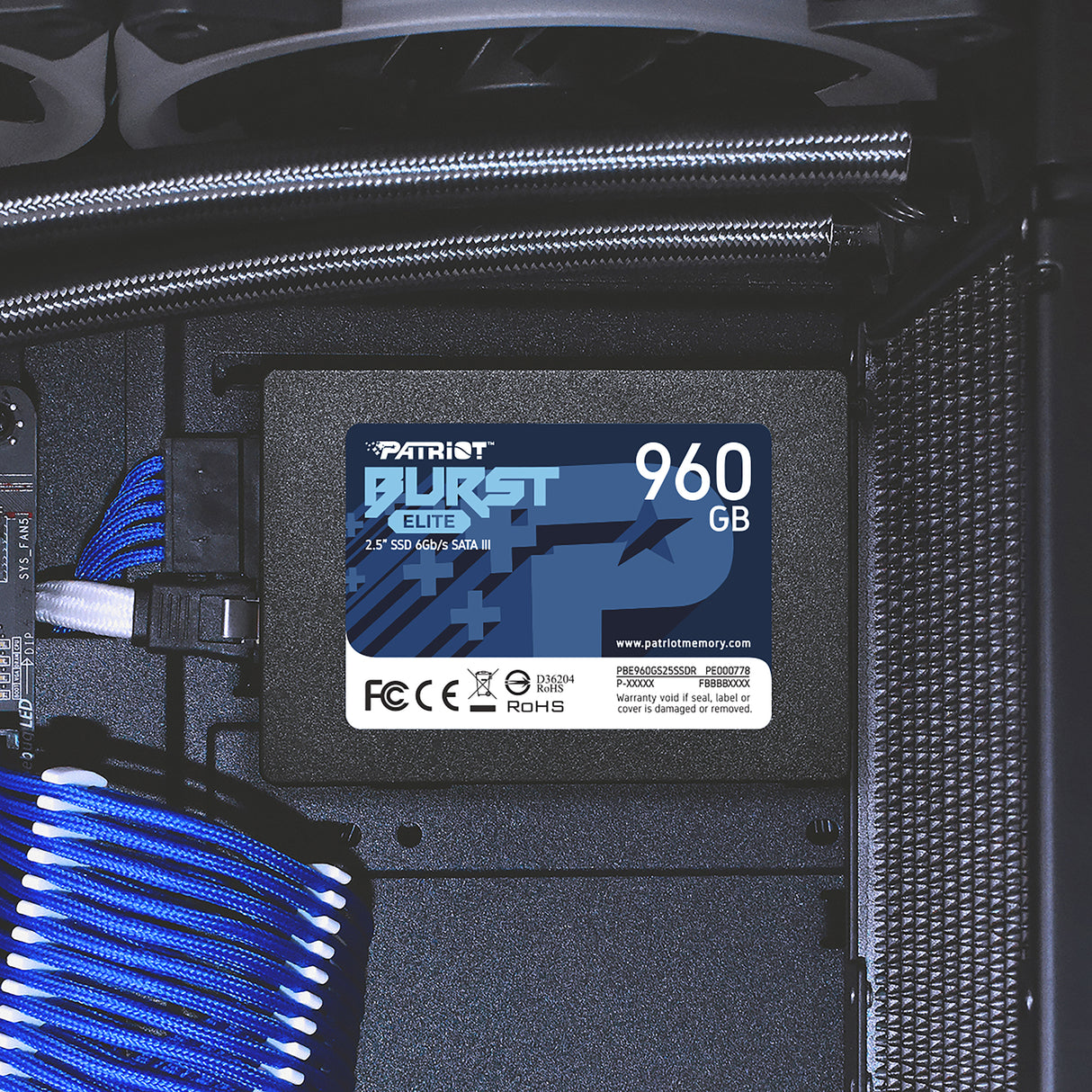 Patriot Memory Burst Elite 960 GB 2.5" Serial ATA III, 450 MB/s, 6 Gbit/s
