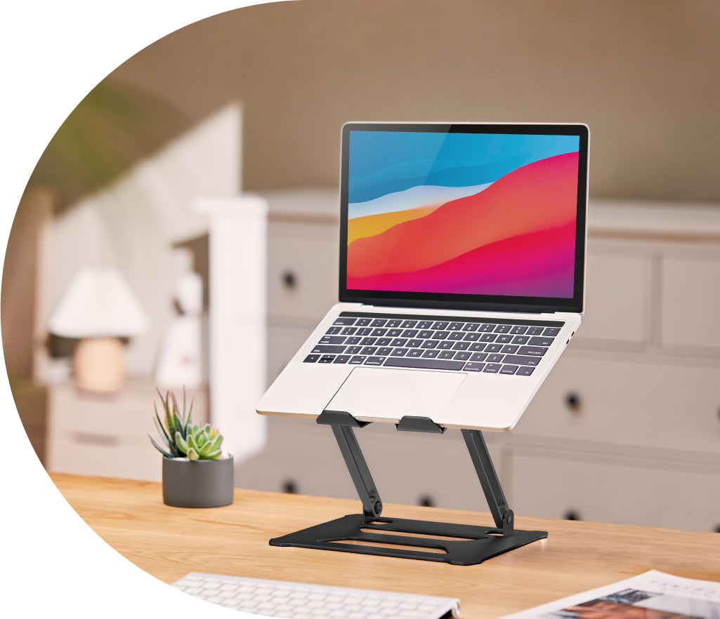 Acteck Vault Top Pro BE610 Soporte para computadora portátil Negro 33 cm (13"), Aluminio, 250 mm