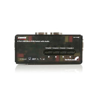 StarTech.com Juego de Conmutador Switch KVM 4 Puertos Vídeo VGA USB 2.0 con Cables y Audio interruptores kvm 4 USB VGA 5