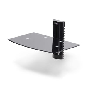 StarTech.com 1B-WALL-MOUNT-SHELF Estantes para equipos av Negro Vidrio templado 250 mm