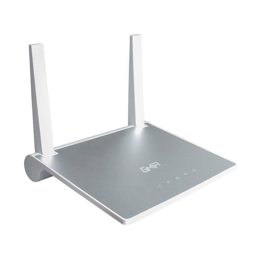 Ghia GNW-W1 router inalámbrico Ethernet rápido Banda única (2,4 GHz) Plata, Wi-Fi 4 (802.11n), Router de mesa