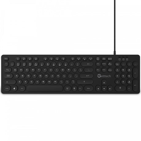 Getttech GTI-28201G teclado Hogar USB Gris, Tamaño completo (100%), Alámbrico, Interruptor de membrana