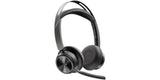 HP Poly Auriculares Poly Voyager Focus 2 USB-C-C con certificación Microsoft Teams + adaptador USB-C/A Auriculares Auriculares Diadema Oficina/Centro de llamadas Binaural