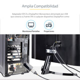 StarTech.com Adaptador DVI a DisplayPort Alimentado por USB - Conversor DVI a DisplayPort - Convertidor DVI-D a DP - 192
