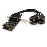 StarTech.com Tarjeta Adaptadora PCI Express PCIe de 4 Puertos Serie con Cable Multiconector RS232 Serial - Reemplazado p