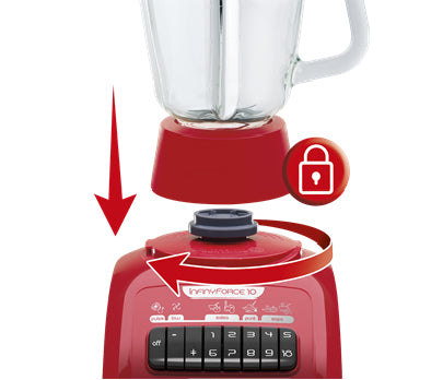 T-Fal InfinyForce 10 1.25 L Batidora de mesa 550 W Rojo, Función de pulso, Picahielos