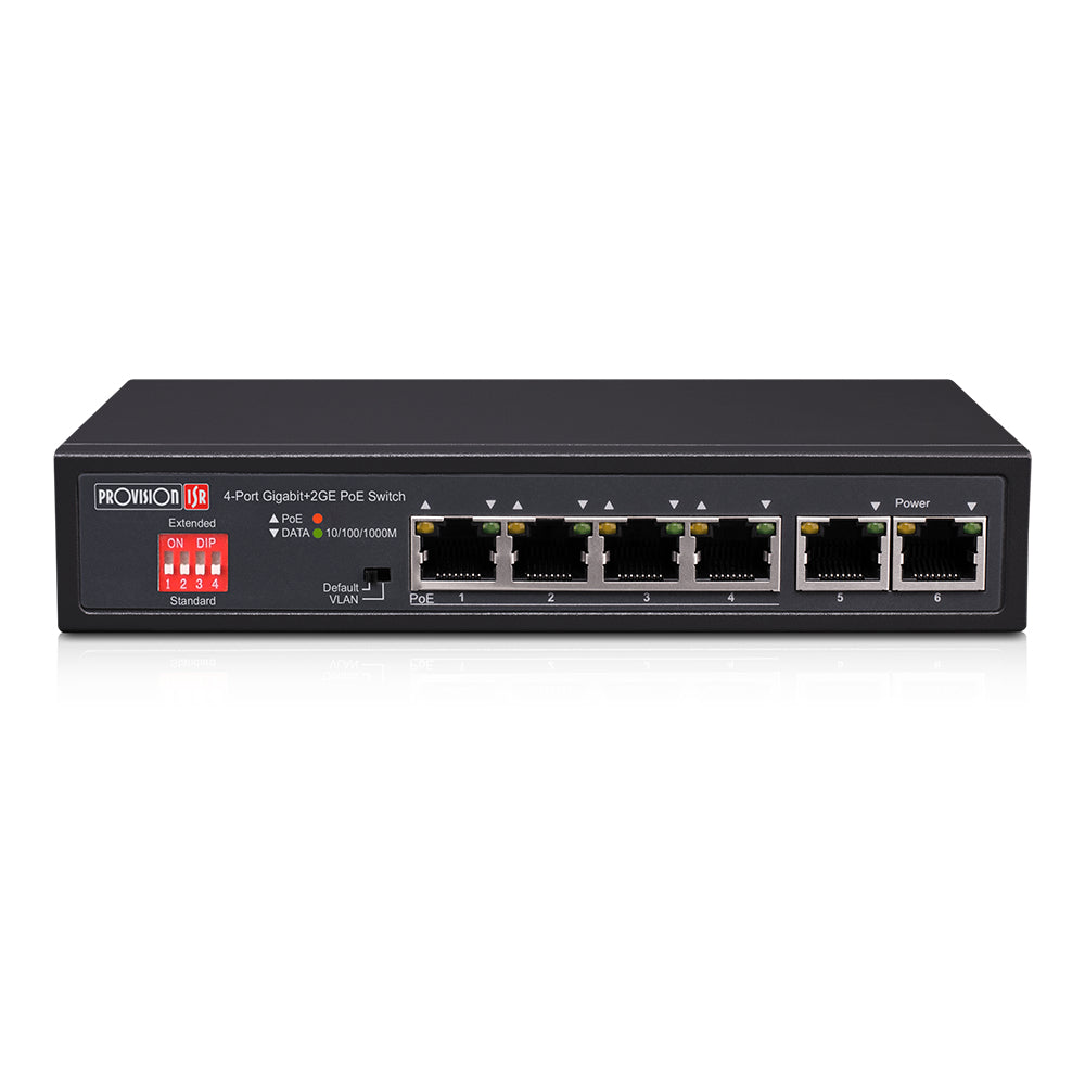 Provision-ISR PoES-0472GC+2G Gigabit Ethernet (10/100/1000) Energía sobre Ethernet (PoE) Negro