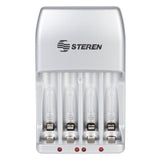 Steren CRG-100 cargador de batería Corriente alterna, Níquel-cadmio (NiCd), Níquel-metal hidruro (NiMH), AAAA