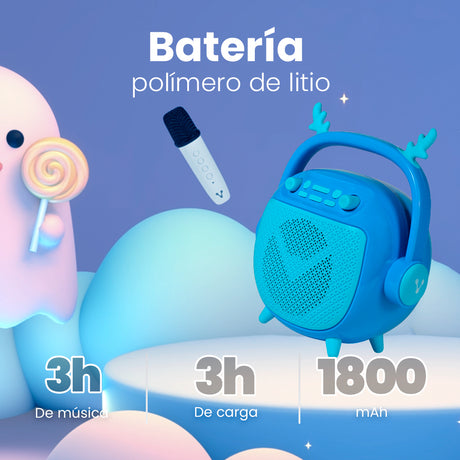 BOCINA VORAGO BSP-205 BLUETOOTH / MSD / USB / 3.5MM MICRÓFONO CON MODOS DE VOZ COLOR AZUL