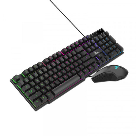Yeyian YKP-20704 teclado Ratón incluido Juego USB QWERTY Inglés de EE.UU. Negro, Alámbrico, Interruptor de membrana, LED
