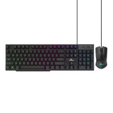 Yeyian YKP-20704 teclado Ratón incluido Juego USB QWERTY Inglés de EE.UU. Negro, Alámbrico, Interruptor de membrana, LED