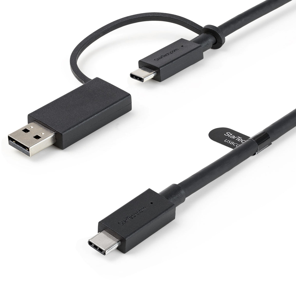 StarTech.com Cable USB-C de 1m con Llave Adaptador (Dongle) a USB-A - Cable Híbrido USB Tipo C a USBC (10Gbps y PD de 100W) o USBA (5Gbps) - Ideal Para Docking Stations Híbridas Cable USB 3.2 Gen 2 (3.1 Gen 2) USB C USB C Macho