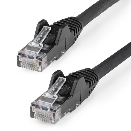StarTech.com Cable Ethernet CAT6 de 50cm - LSZH - Cable de Red de 10 Gigabits de 650MHz y PoE de 100W UTP sin Enganches (Snagless) con Alivio de Tensión - Negro - CAT 6 - ETL Cable Negro 0,5 m Cat6 U/UTP (UTP)