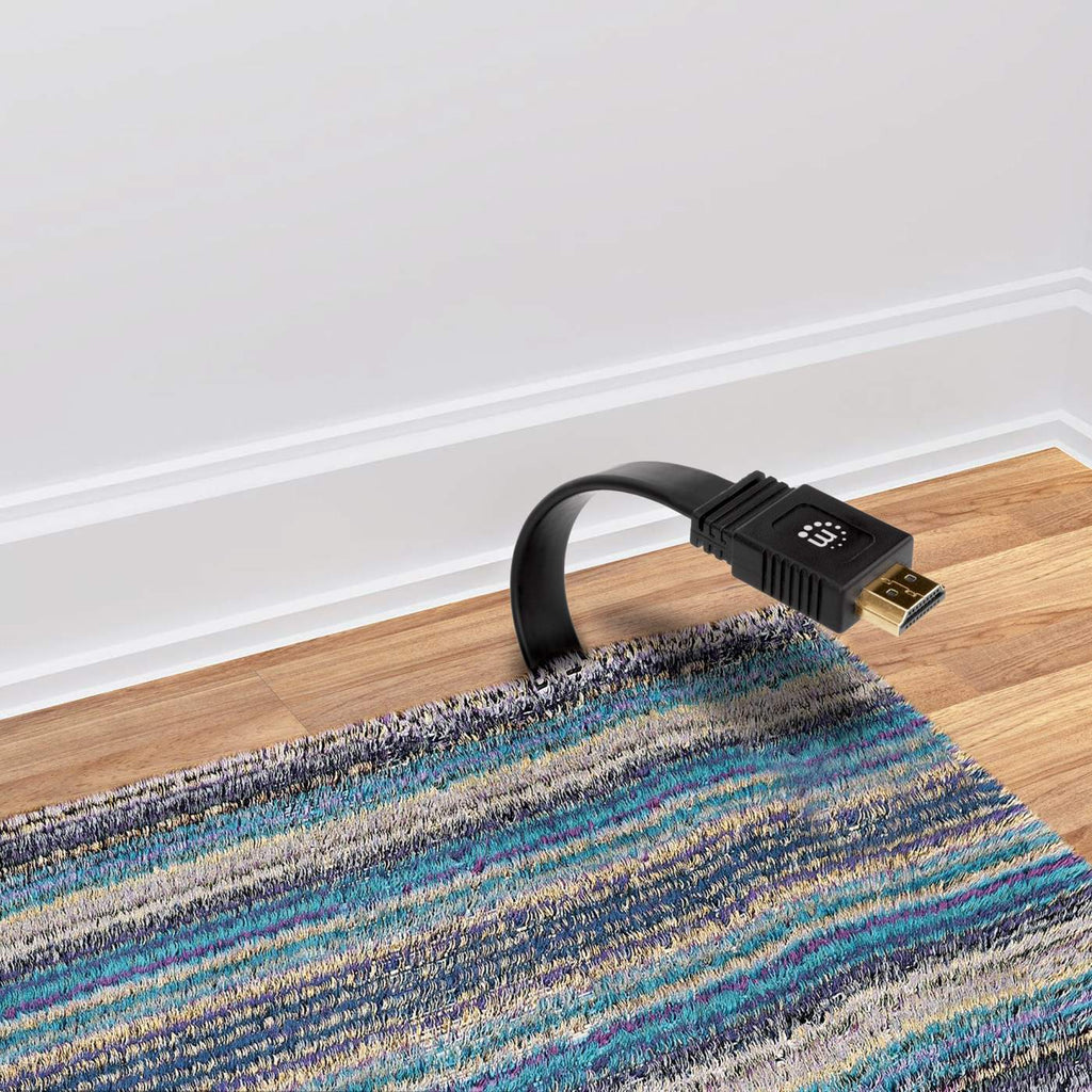 Manhattan Cable HDMI plano de Alta Velocidad con Ethernet Cable 1 m HDMI tipo A (Estándar) HDMI tipo A (Estándar) Macho