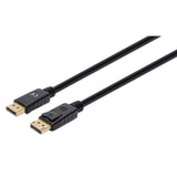 Manhattan Cable DisplayPort 1.4, 8K@60 Hz, 2 m, compatible con 8K, 4K y 1080p, macho a macho, con pestañas de bloqueo, totalmente apantallado, negro, garantía de por vida, equivalente a DP14MM2M Cable Derecho Derecho Oro 1.4