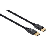 Manhattan Cable DisplayPort 1.4, 8K@60 Hz, 3 m, compatible con 8K, 4K y 1080p, macho a macho, con pestañas de bloqueo, totalmente apantallado, negro, garantía de por vida, equivalente a DP14MM3M Cable Derecho Derecho Oro 1.4