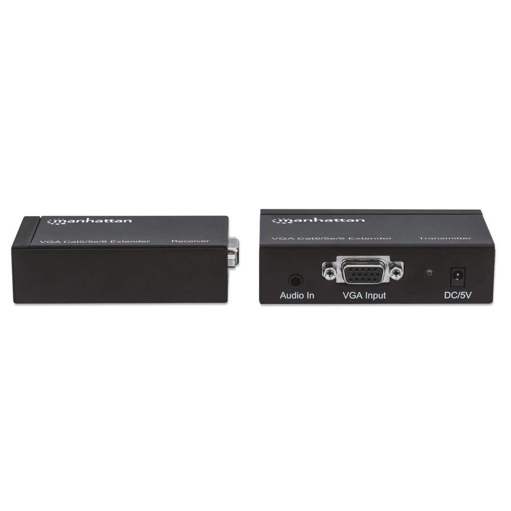 Manhattan Extensor VGA Cat5/ 5e/6 audio/vídeo extendedores Transmisor de señales AV 1920 x 1200 Pixeles Cat5, Cat5e, Cat6 300 m