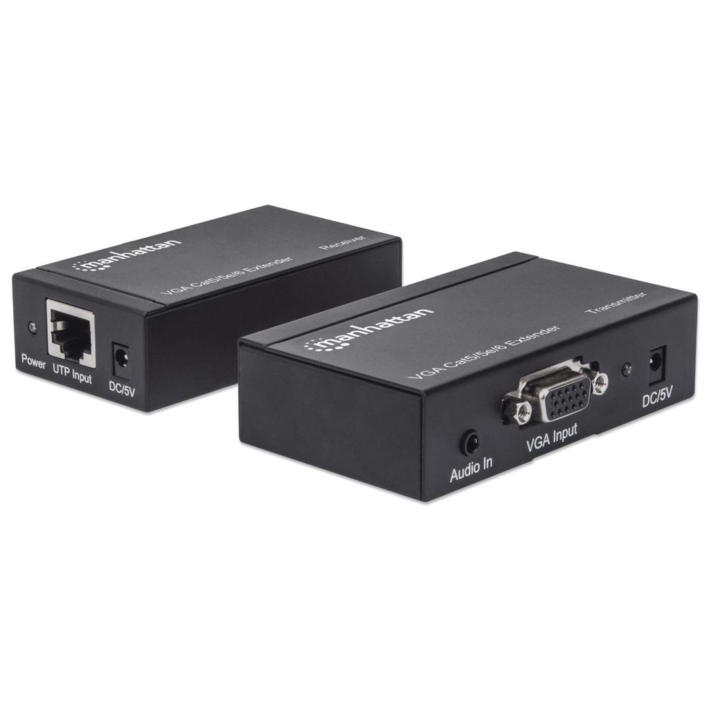 Manhattan Extensor VGA Cat5/ 5e/6 audio/vídeo extendedores Transmisor de señales AV 1920 x 1200 Pixeles Cat5, Cat5e, Cat6 300 m