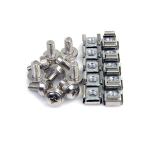 StarTech.com Paquete de 100 Tornillos y Tuercas Enjauladas Cage Nuts M6 Tornillos &amp; tuercas Tornillo Metal 12 mm