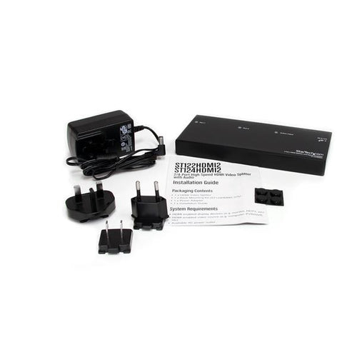 StarTech.com Multiplicador HDMI de 2 puertos y amplificador de señal - Splitter - 1920x1200 -1080p Divisores de vídeo 2 