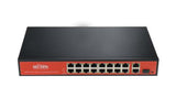 Wi-Tek WI-PS518G switch Fast Ethernet (10/100) Energía sobre Ethernet (PoE) Negro, Naranja