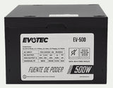 Evotec EV-500 unidad de fuente de alimentación 500 W 20+4 pin ATX Negro, 115 - 220 V, 189 W, 300 W