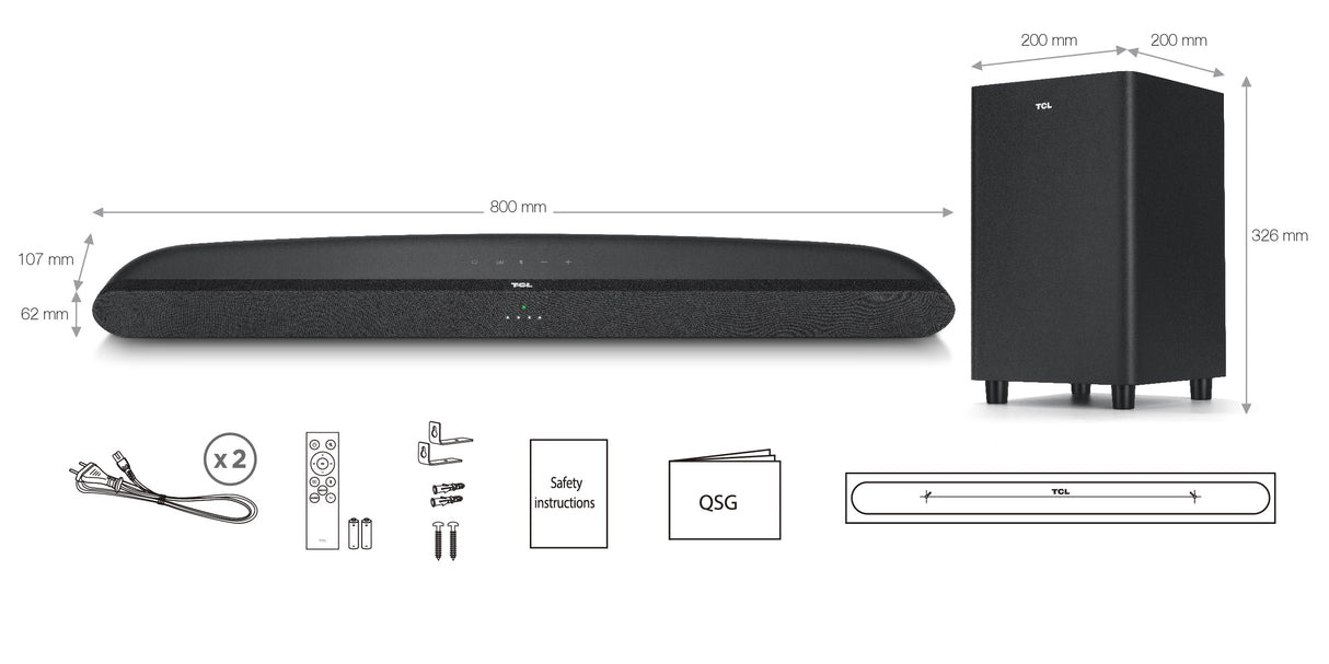 TCL TS6110 altavoces soundbar 2.1 canales 240 W Si 240 W