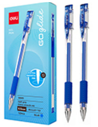 Boligrafo de gel Deli azul punto fino 0.