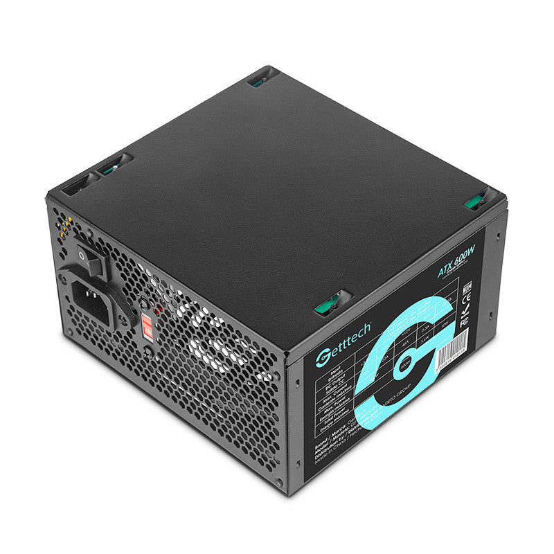 Getttech GFS-60020-01 unidad de fuente de alimentación 600 W 20+4 pin ATX ATX Negro, 100 - 240 V, No modular