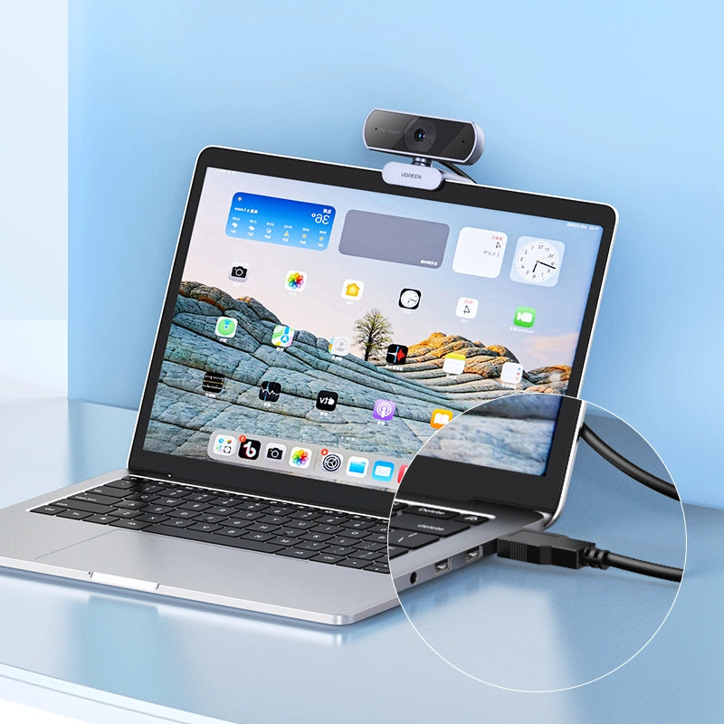 Ugreen CM678 cámara web 2 MP 1920 x 1080 Pixeles USB 3.2 Gen 1 (3.1 Gen 1) Gris