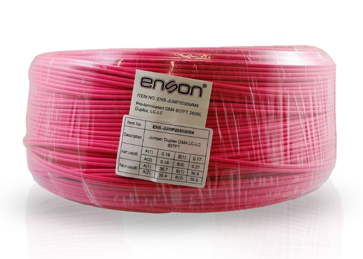 Enson ENS-JUMP2000MM4 cable InfiniBand y de fibra óptica 200 m Rosa | Cables InfiniBand y de fibra óptica