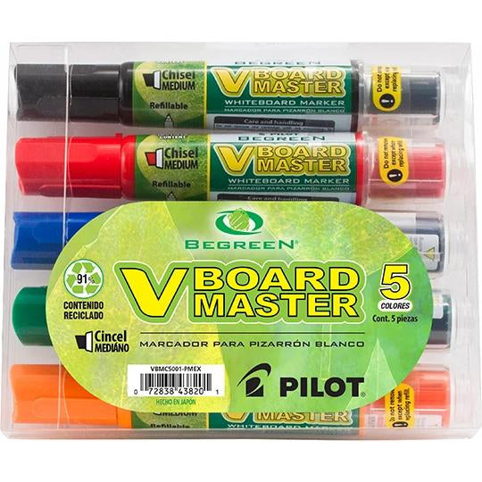 Pilot EMP-182 marcador 5 pieza(s) Punta de cincel Rojo, Negro, Azul, Verde, Naranja, Multicolor, Blister