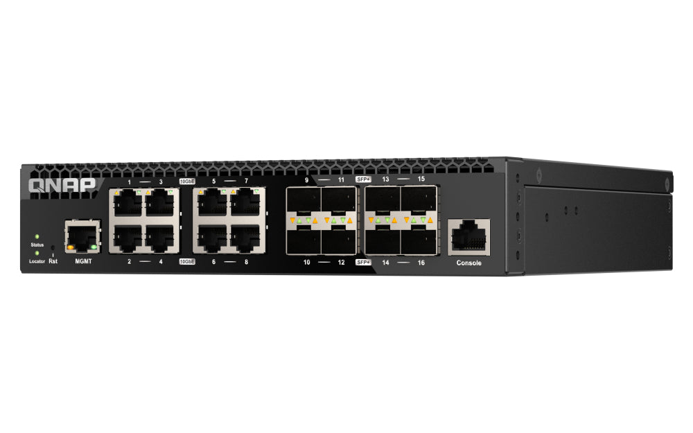 QNAP Switch QSW-M3216R-8S8T-US, 16 Puertos, 8 SFP 10GbE, 8x 10GbE RJ45