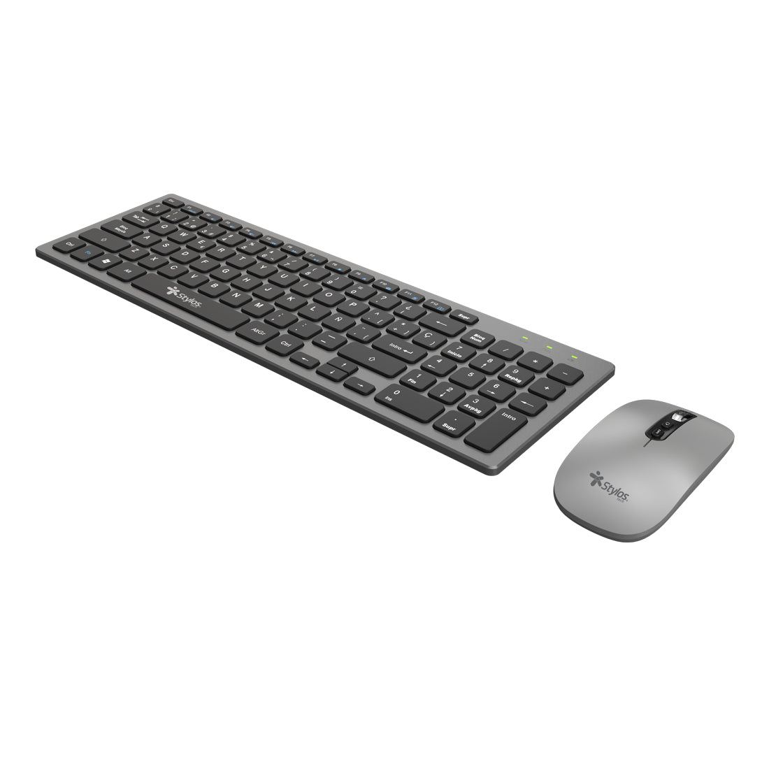 Combo Inalambrico Recargable 2 en 1 Stylos Teclado 96% Membrana 96 teclas Conexion USB Nano 2.4Ghz + Mouse 1,600 Dpi 5 B
