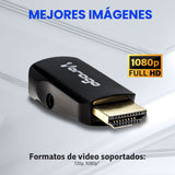 Vorago ADP-208 cambiador de género para cable HDMI VGA + audio (3.5mm) Negro