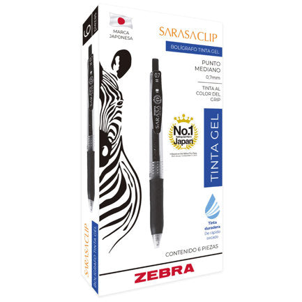 Zebra 808AZLMDC006 bolígrafos de punta redonda Bolígrafo cilíndrico Negro Azul Plástico