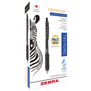 Zebra 808AZLMDC006 bolígrafos de punta redonda Bolígrafo cilíndrico Negro Azul Plástico