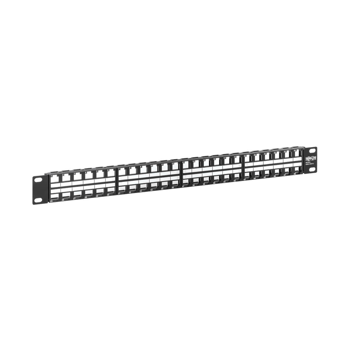 Tripp Lite N062-048-KJ Panel de Conexiones sin Blindaje RJ45 Keystone / Multimedia de 48 Puertos de 1U Para Instalación 