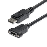 StarTech.com Cable de 91cm DisplayPort de Montaje en Panel - 4K x 2K - Cable de Extensión DisplayPort 1.2 Macho a Hembra - Cable para Monitor DP Cable Derecho Derecho Oro 1.2