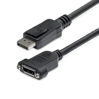 StarTech.com Cable de 91cm DisplayPort de Montaje en Panel - 4K x 2K - Cable de Extensión DisplayPort 1.2 Macho a Hembra - Cable para Monitor DP Cable Derecho Derecho Oro 1.2