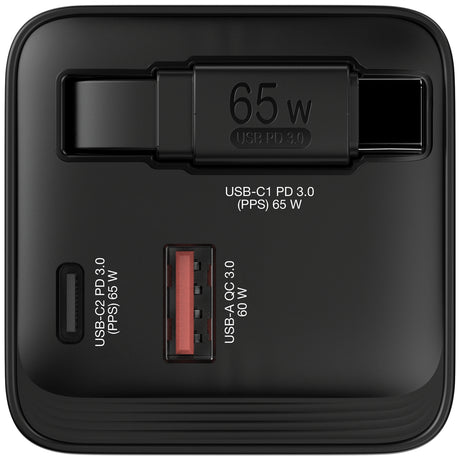 Verbatim GaN Charger 65W cargador de dispositivos móviles Universal Corriente alterna 1 1