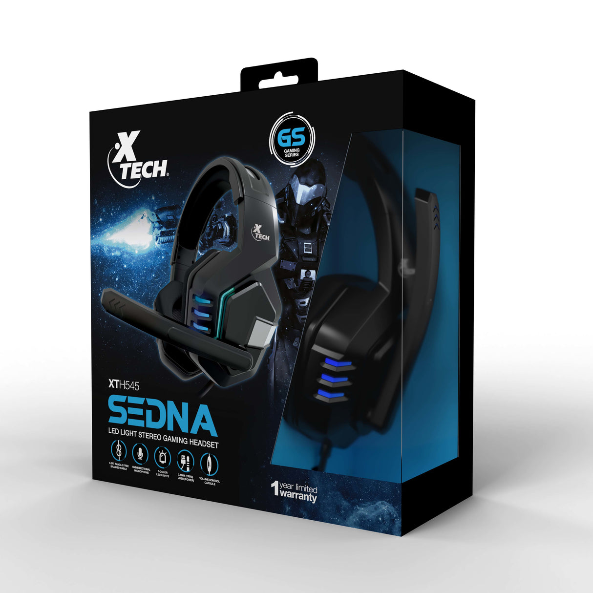 Xtech XTH-545 audífono y auriculare Auriculares Alámbrico Diadema Juego USB tipo A Negro, 20 - 20000 Hz, 283.49 g