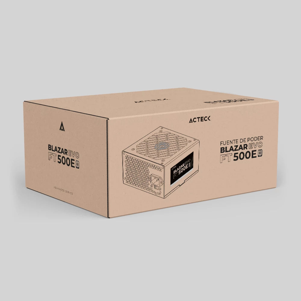 Acteck Blazar Evo FT500E unidad de fuente de alimentación 500 W 20+4 pin ATX ATX Negro