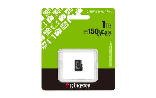 Kingston Technology 1TB micSDXC Canvas Select Plus Gen3 150R A1 (Adaptador de SD no incluido) Memorias flash 1 TB MicroS