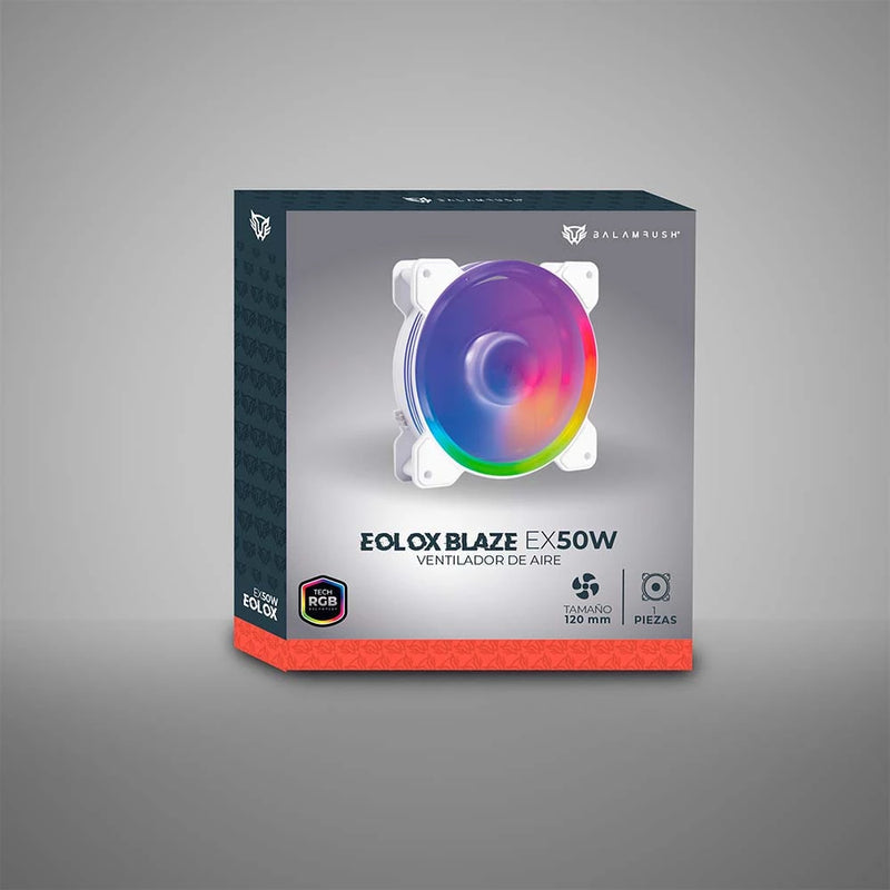 Balam Rush Eolox Blaze EX50W Gabinete de la computadora Enfriador de aire 12 cm Blanco 1 pieza(s), 1500 RPM