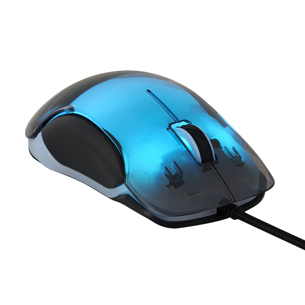 MOUSE VORAGO START THE GAME MO-505 ALAMBRICO RGB NEON HASTA 7,200 DPIS USB TRASPARENTE