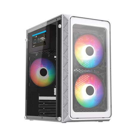 Acteck Doom Pro Crystal GI730 Mini Tower Blanco 600 W, Micro ATX, Mini-ITX, Metal