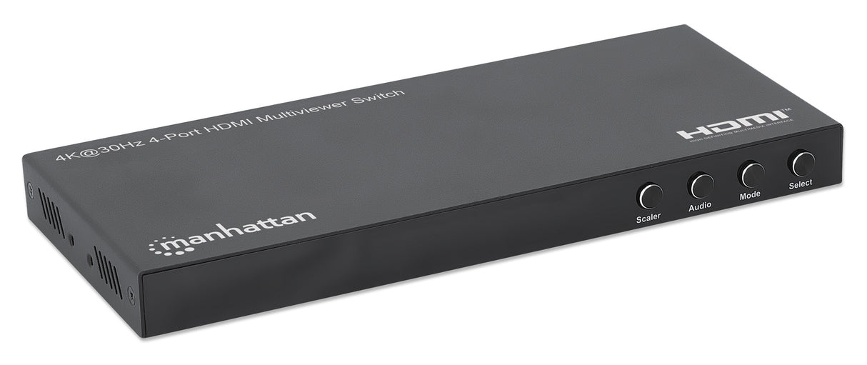 Manhattan Multiviewer/conmutador HDMI 4K de 4 puertos, 4 entradas a 1 pantalla, 4K@30 Hz, modos PiP 