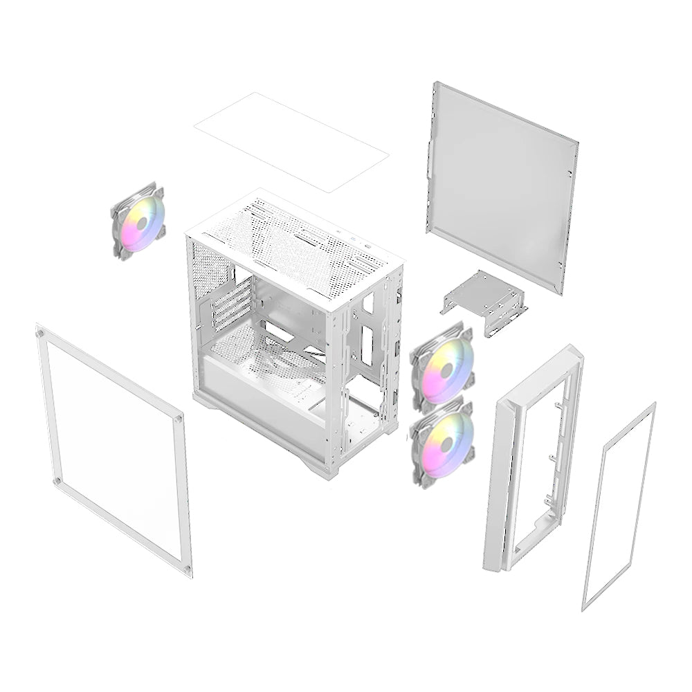 Balam Rush Carbono Crystal 4000C Carcasas ordenador Mini Tower PC No